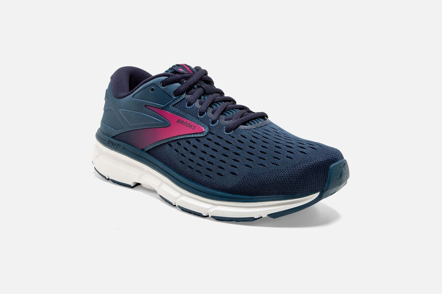 Brooks Running Shoes - Dyad 11 Road Womens - Navy/Pink - YTM-276831